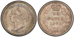 10-CENT -  1891 10-CENT SMALL-9 | 21 LEAVES -  1891 CANADIAN COINS